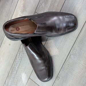 Clarks Dark Brown Leather Slip-On Loafers